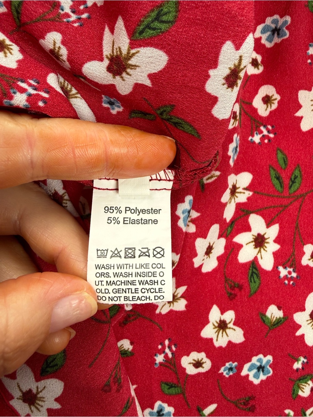 Temu Red Floral Midi Sundress with Adjustable Straps - Picture 4 of 4